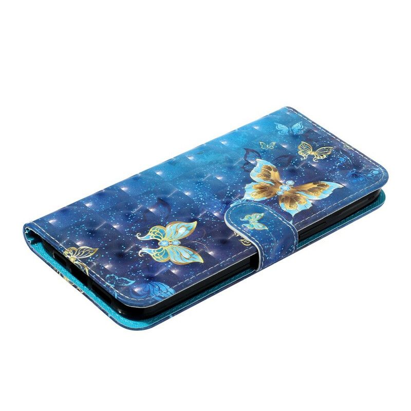 Etui Folio Do Iphone 13 Pro Max Lekkie Motyle Punktowe Ze Smyczą