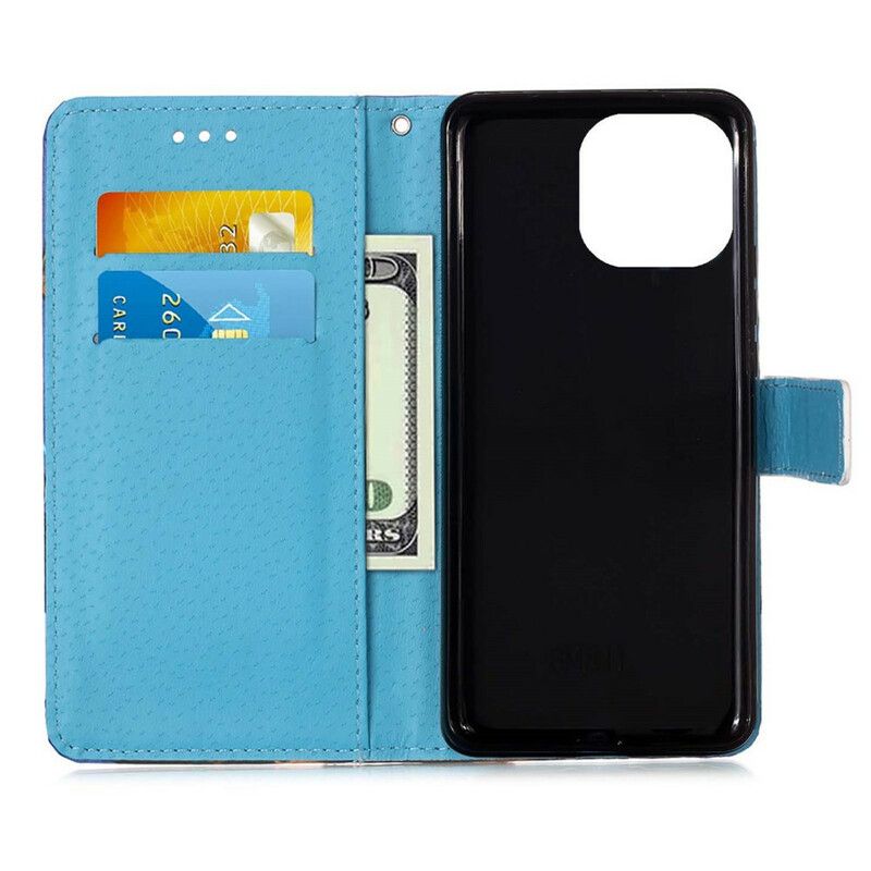 Etui Folio Do Iphone 13 Pro Max Pasek Motyli Wieży Eiffla