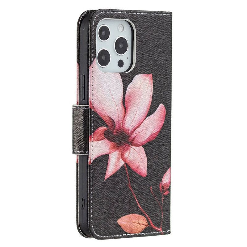 Etui Folio Do Iphone 13 Pro Max Różowy Kwiat