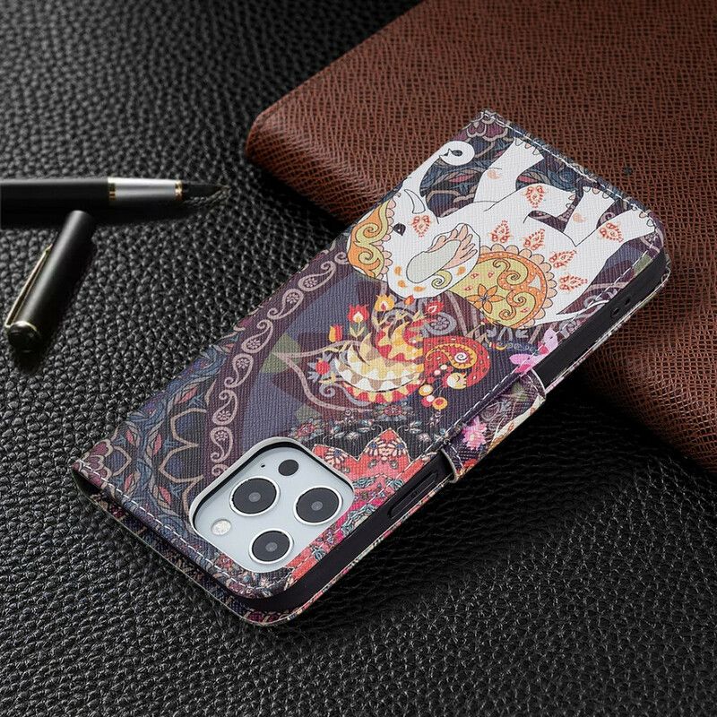 Etui Folio Do Iphone 13 Pro Max Słoń Indyjski