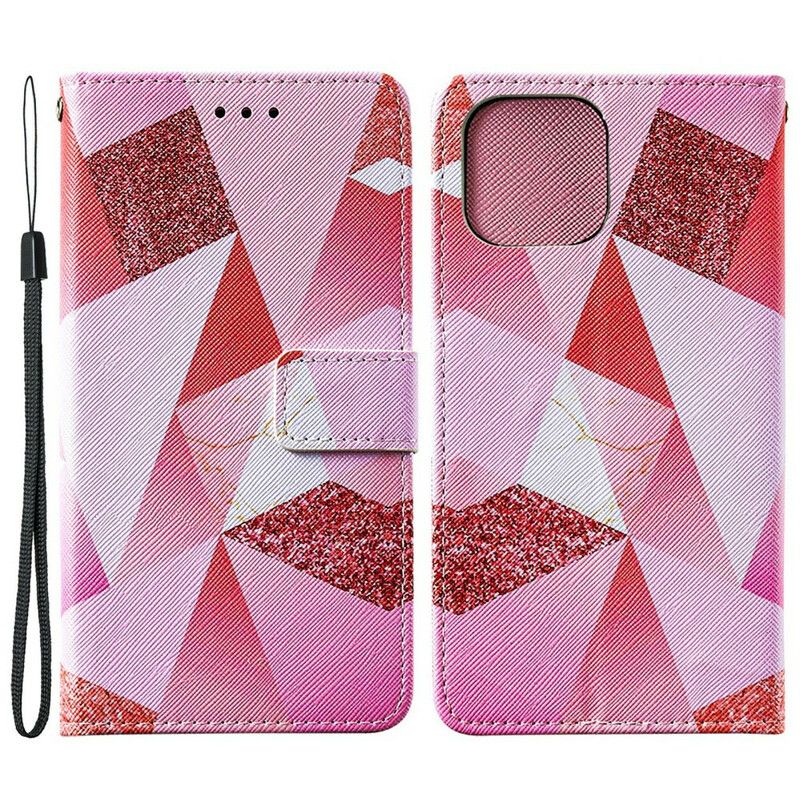 Etui Folio Iphone 13 Pro Max Graficzny Różowy