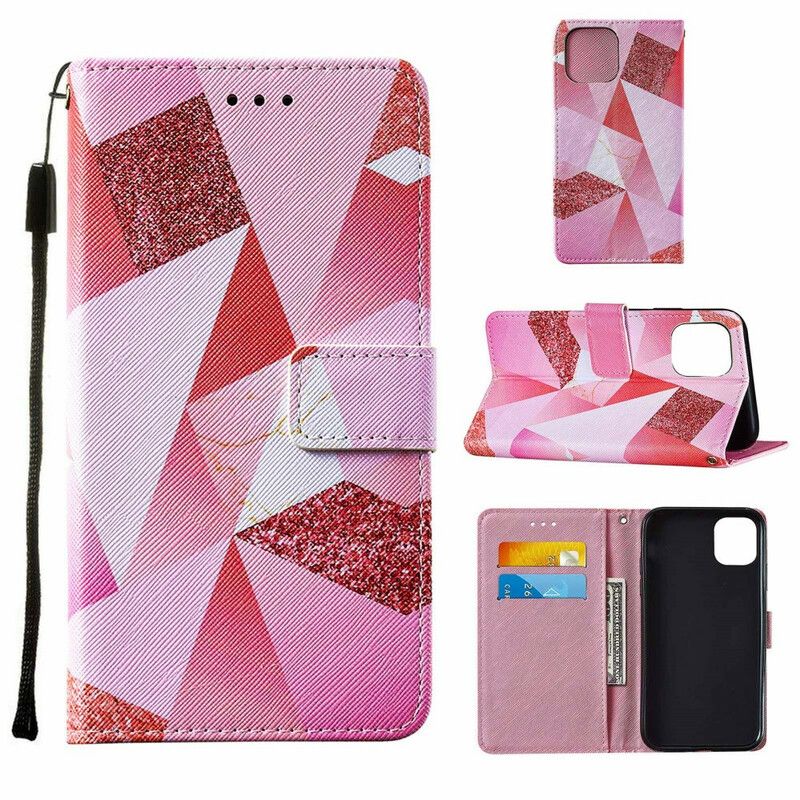 Etui Folio Iphone 13 Pro Max Graficzny Różowy