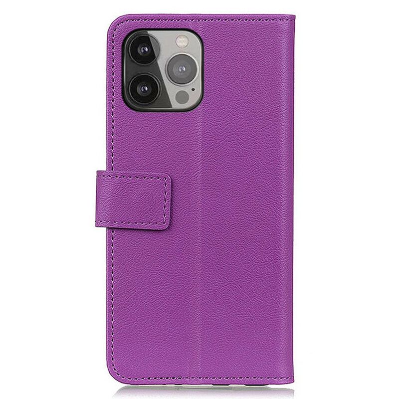 Etui Folio Iphone 13 Pro Max Klasyczny Efekt Skóry Etui Ochronne