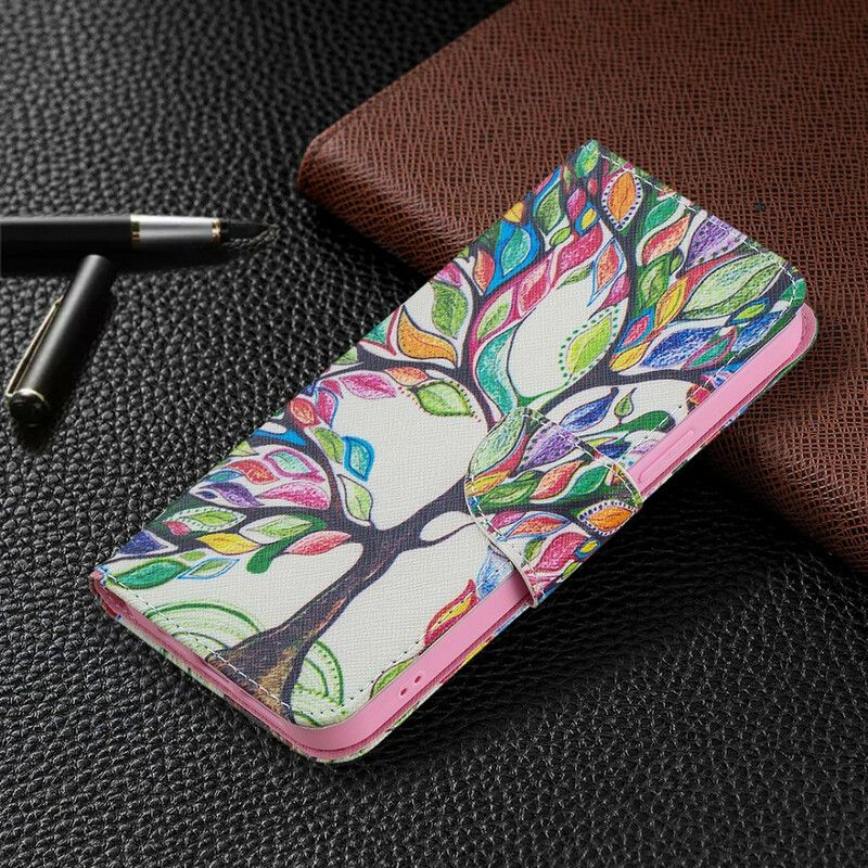 Etui Folio Iphone 13 Pro Max Kolorowe Drzewo Etui Ochronne