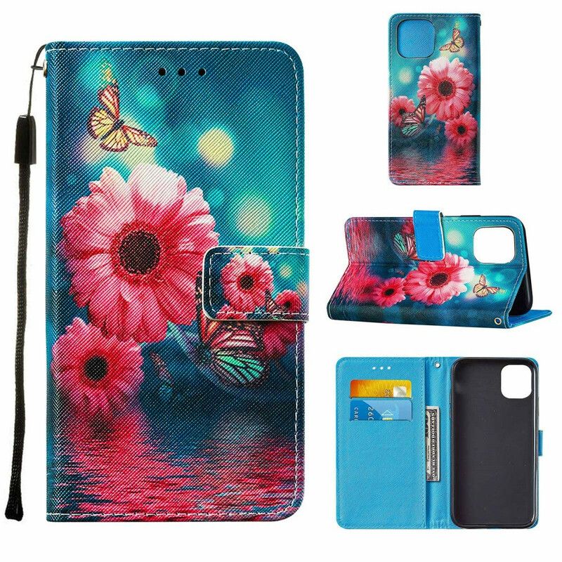 Etui Folio Iphone 13 Pro Max Kwiatowe I Motyle Etui Ochronne