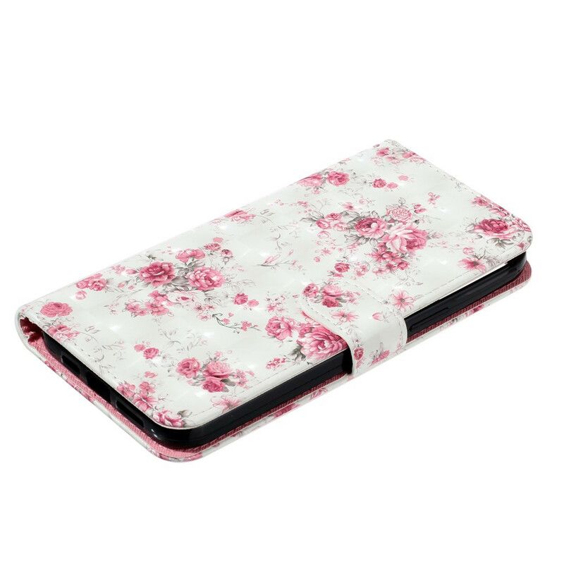 Etui Folio Iphone 13 Pro Max Kwiaty Jasne Plamy Pasek