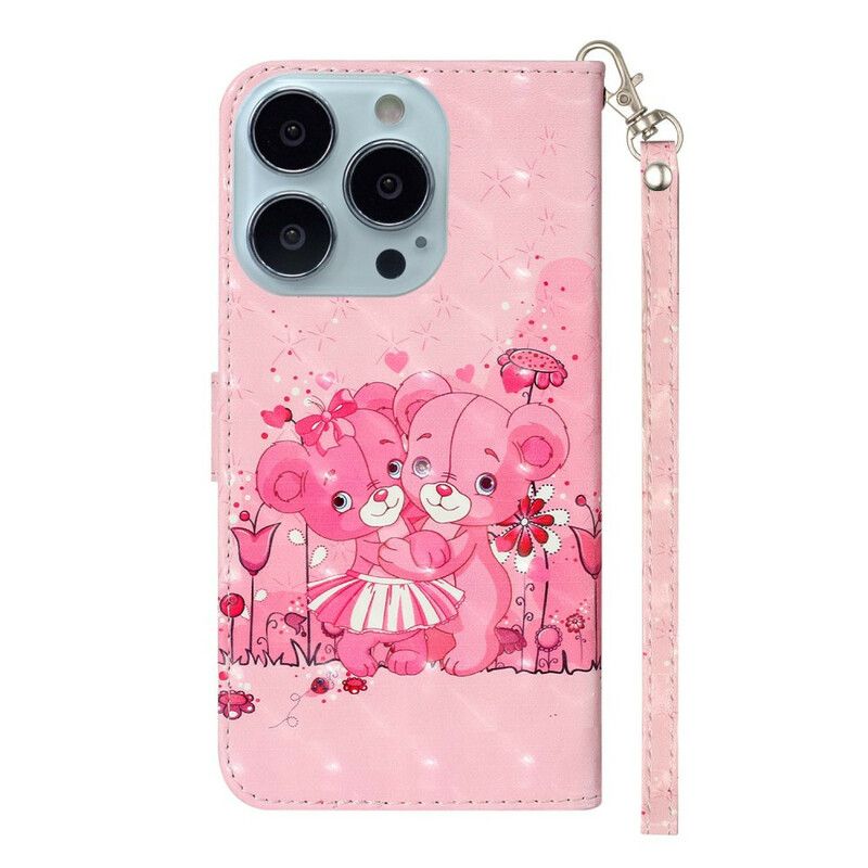 Etui Folio Iphone 13 Pro Max Nosi Jasne Plamy Z Paskiem Etui Ochronne