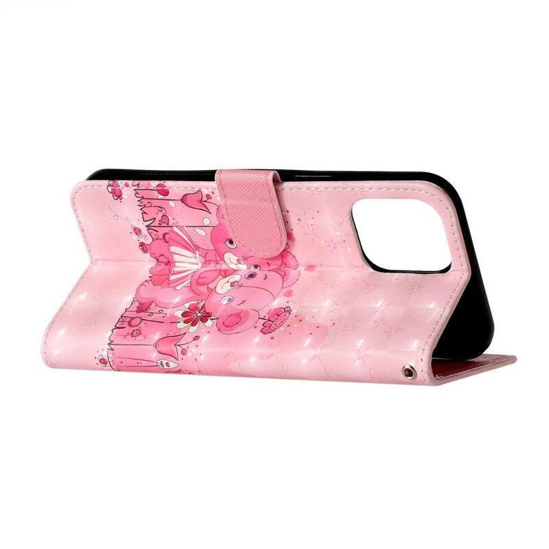 Etui Folio Iphone 13 Pro Max Nosi Jasne Plamy Z Paskiem Etui Ochronne