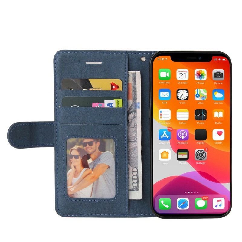 Etui Folio Iphone 13 Pro Max Podpis Dwukolorowa Sztuczna Skóra