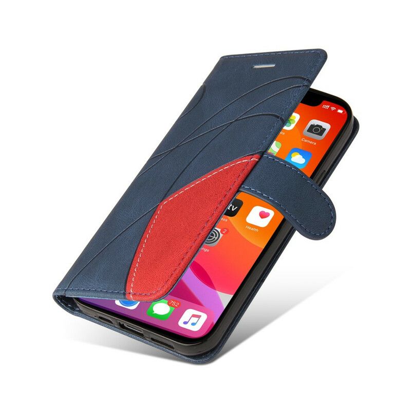 Etui Folio Iphone 13 Pro Max Podpis Dwukolorowa Sztuczna Skóra