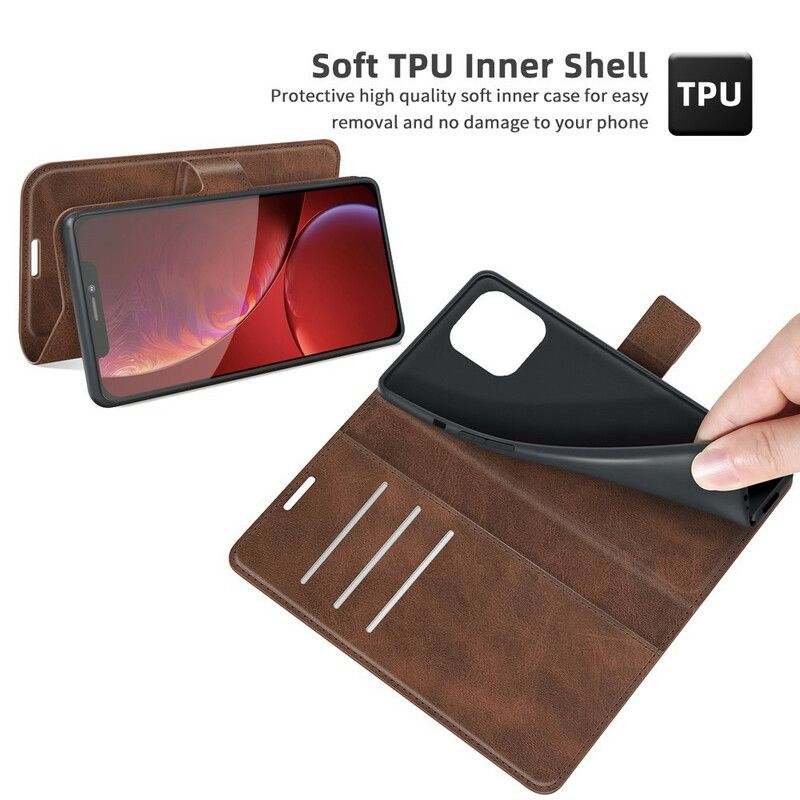 Etui Folio Iphone 13 Pro Max Slim Ekstremalny Efekt Skóry Etui Ochronne