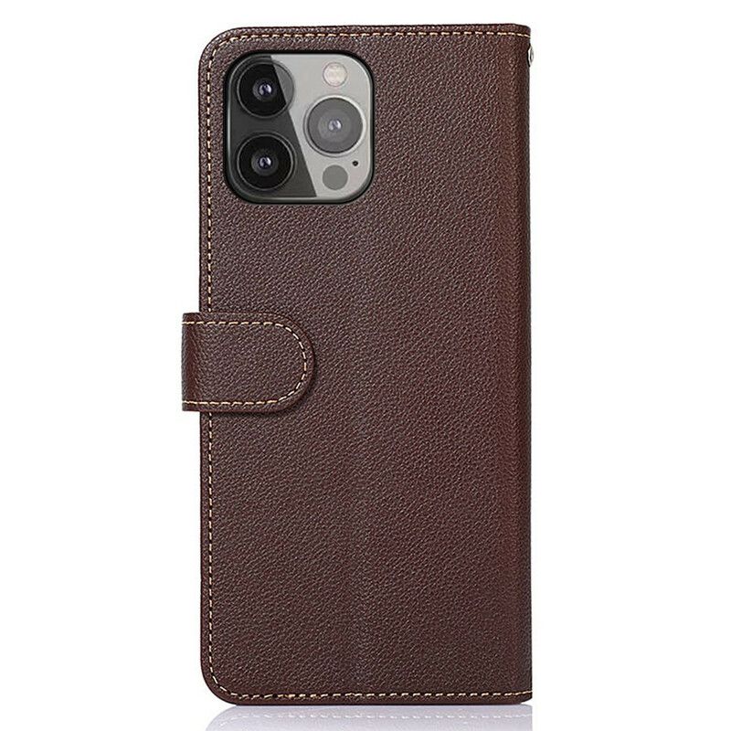 Etui Folio Iphone 13 Pro Max Styl Litchi Rfid Khazneh Etui Ochronne