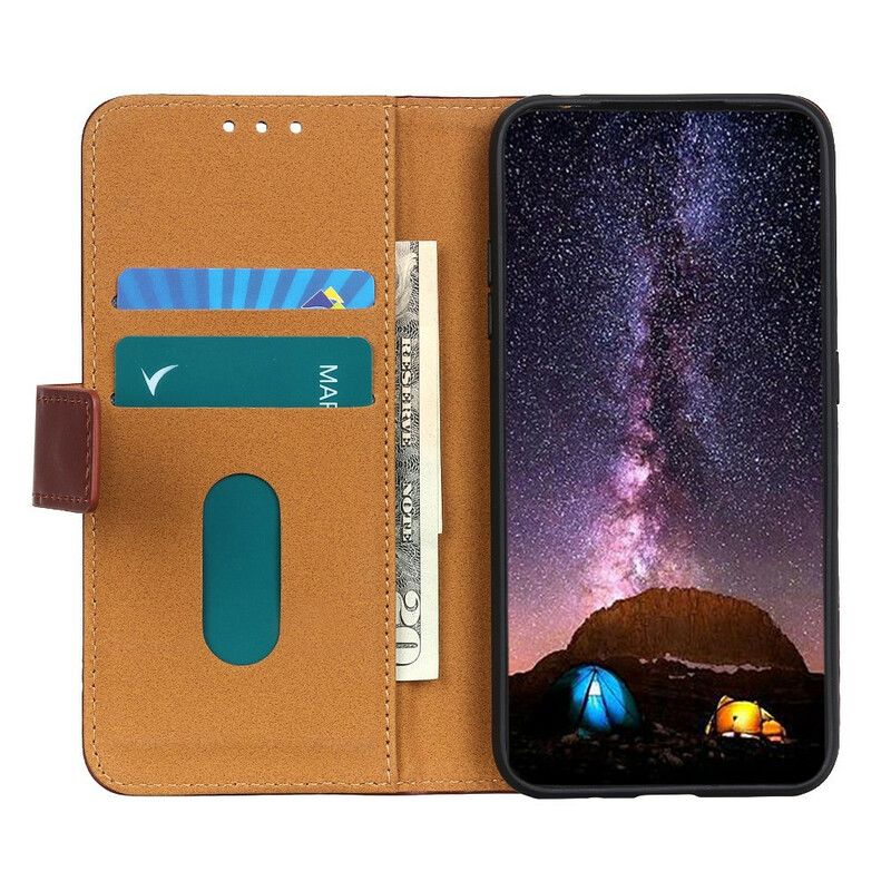 Etui Folio Iphone 13 Pro Max Trójkolorowy Efekt Skóry