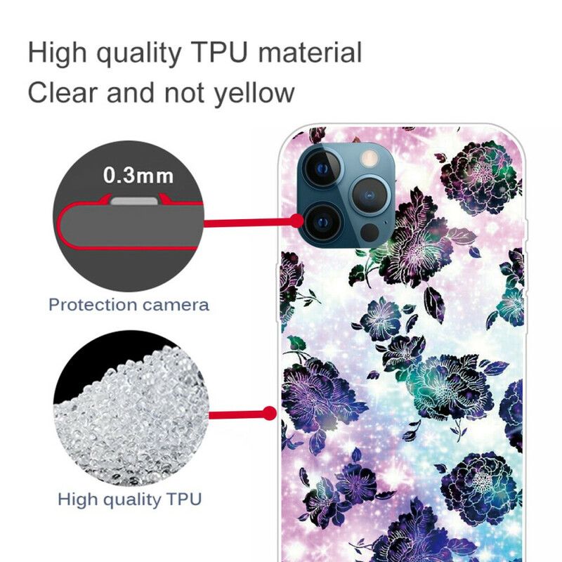 Etui Iphone 13 Pro Max Intensywne Kwiaty Etui Ochronne