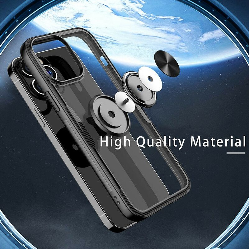 Etui Iphone 13 Pro Max Metalowy Pierścień Z Włókna Węglowego