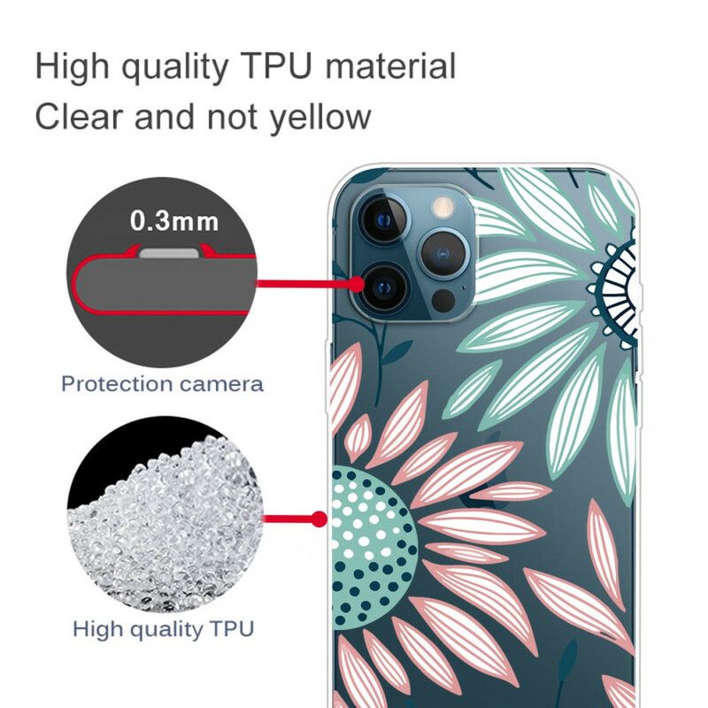 Etui Iphone 13 Pro Max Przezroczysty Jeden Kwiat Etui Ochronne