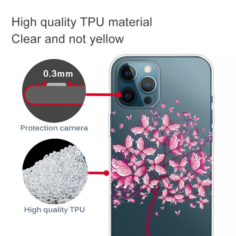 Etui Iphone 13 Pro Max Różowy Wierzchołek Drzewa Etui Ochronne