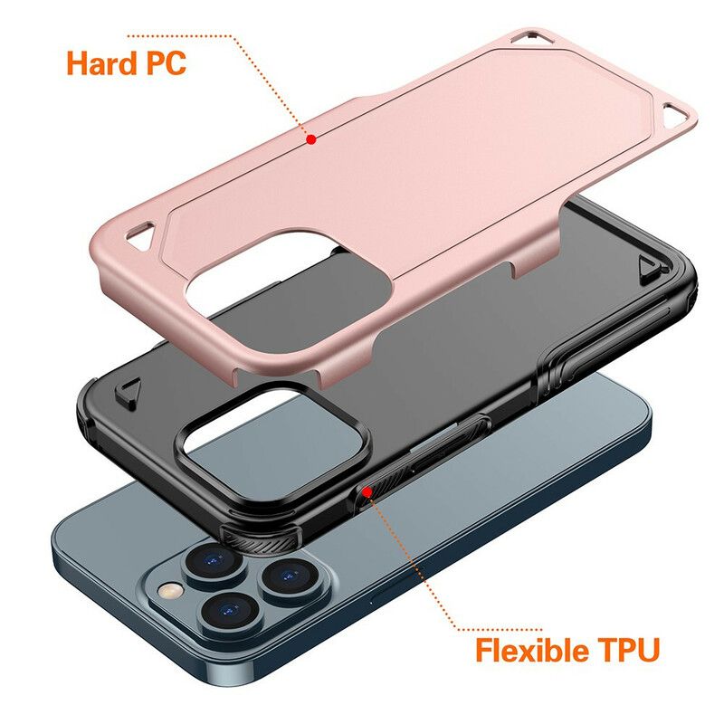 Etui Iphone 13 Pro Max Zbroja Z Efektem Metalowym Etui Ochronne