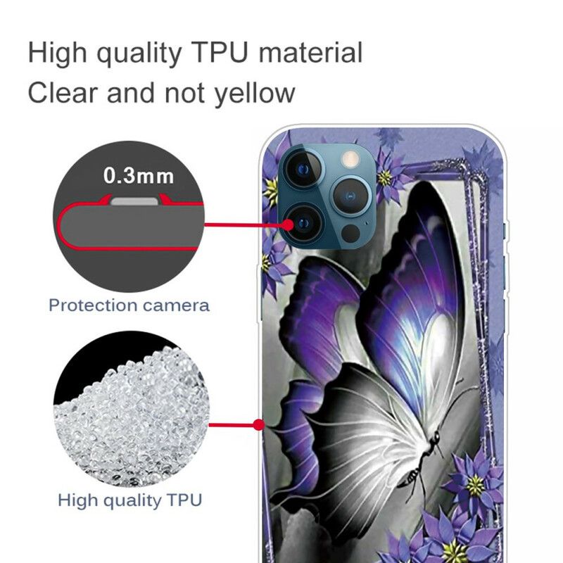 Futerały Iphone 13 Pro Max Etui Na Telefon Królewski Motyl