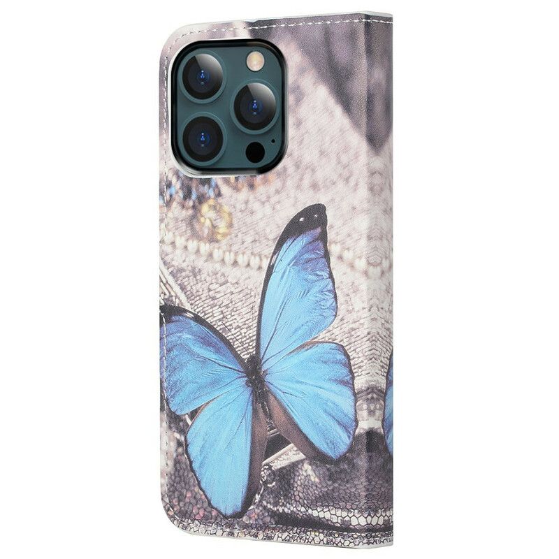 Pokrowce Iphone 13 Pro Max Niebieski Motyl