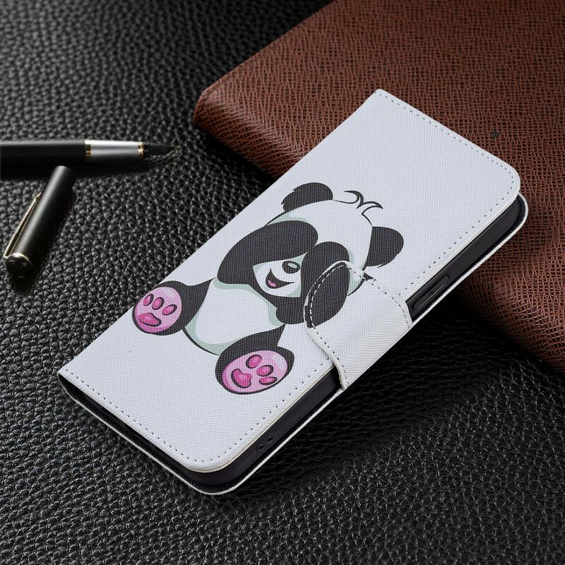 Skórzany Futerał Iphone 13 Pro Max Etui Na Telefon Panda Zabawa