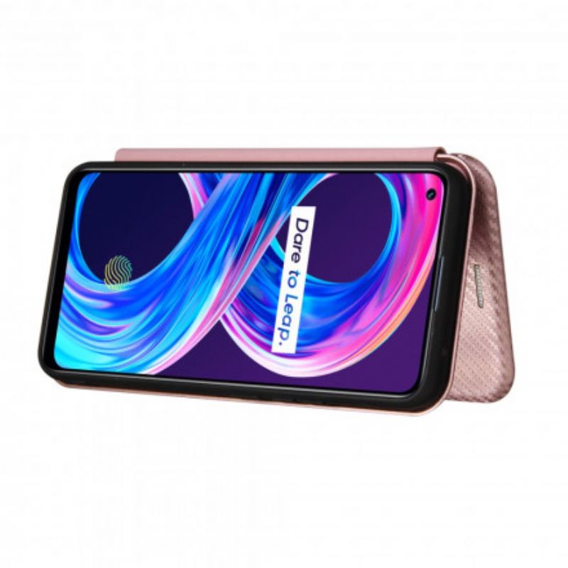 Flip Kotelot Realme 8 / 8 Pro Kolorowy Węgiel Silikonowy