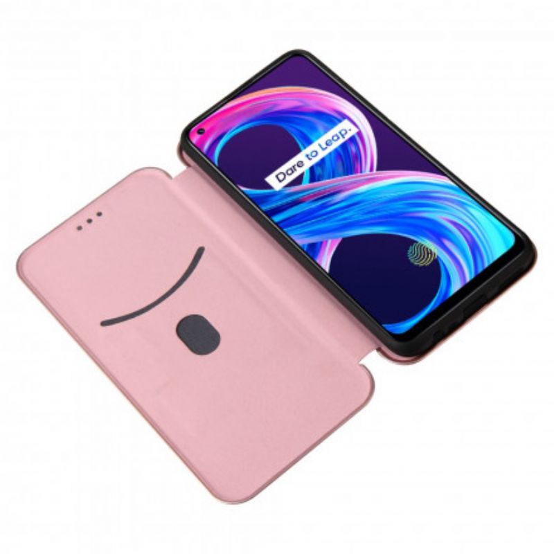 Flip Kotelot Realme 8 / 8 Pro Kolorowy Węgiel Silikonowy