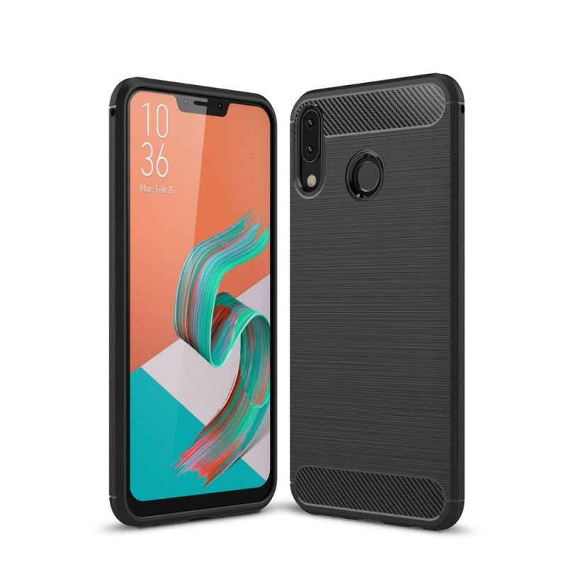 Etui Asus ZenFone 5 / 5Z Czerwony Czarny Szczotkowane Włókno Węglowe