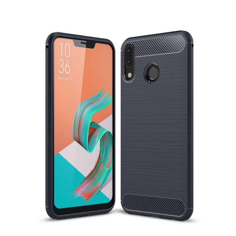 Etui Asus ZenFone 5 / 5Z Czerwony Czarny Szczotkowane Włókno Węglowe