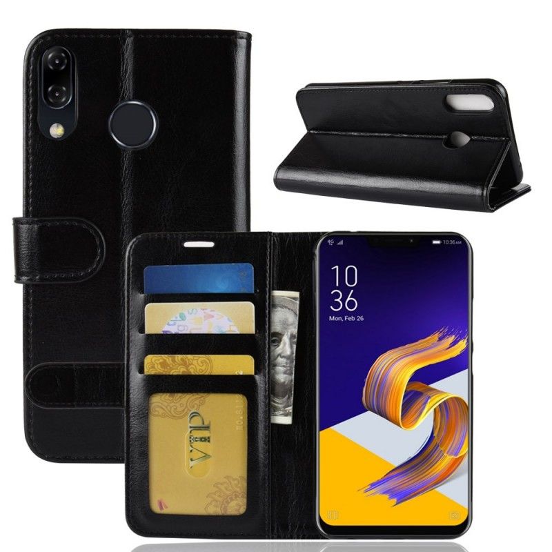 Etui Folio Asus ZenFone 5 / 5Z Biały Czarny Ultra Sztuczna Skóra