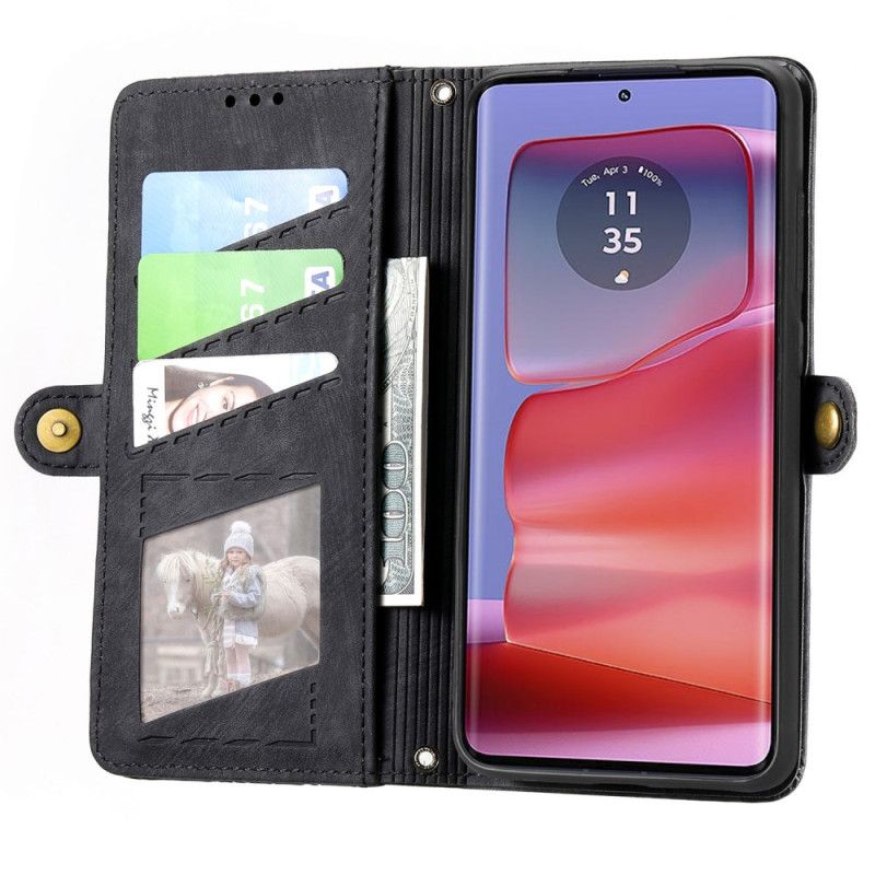 Etui Folio Motorola Edge 50 Ultra Portfel Zapinany Na Zamek Etui Ochronne