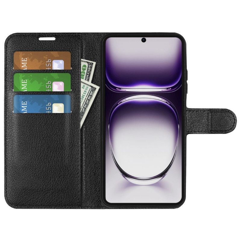 Etui Folio Oppo Reno 12 Pro 5g Klasyczna Sztuczna Skóra Litchi Etui Ochronne