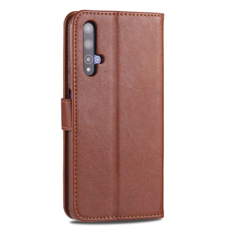 Etui Folio Huawei Nova 5T Czerwony Czarny Azns Imitacja Skóry Etui Ochronne