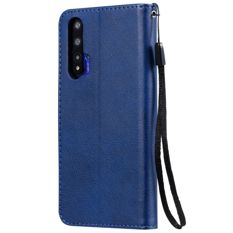 Etui Folio Huawei Nova 5T Czerwony Czarny Efekt Skóry Z Paskiem