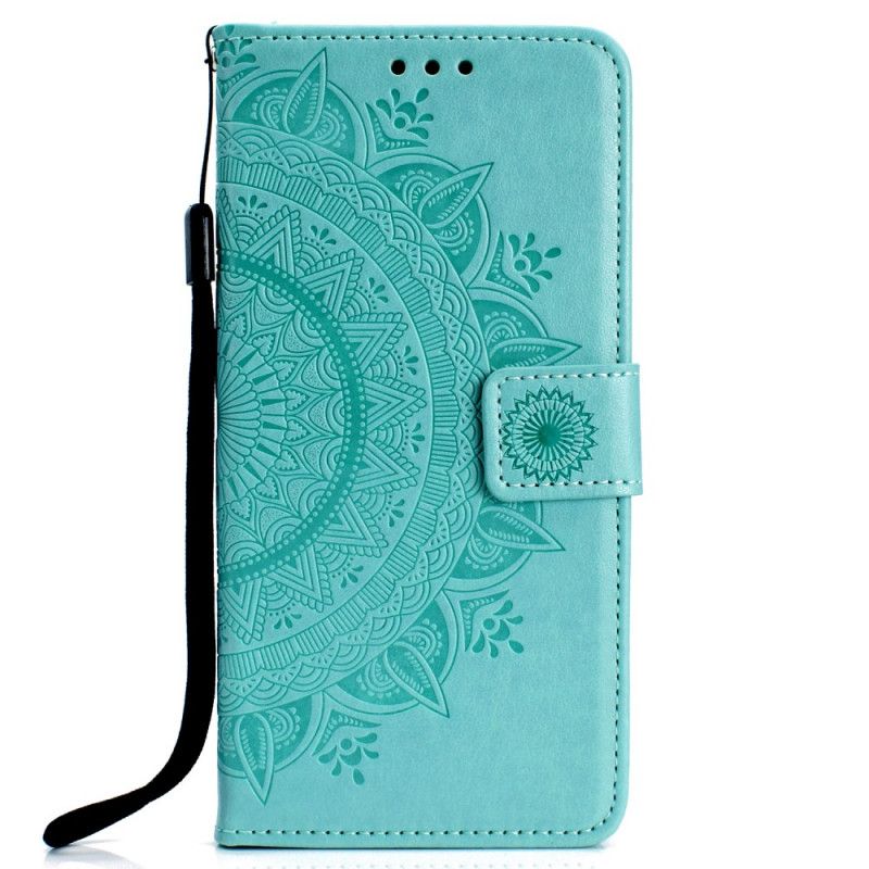 Etui Folio Huawei Nova 5T Czerwony Szary Mandala Słońca Etui Ochronne