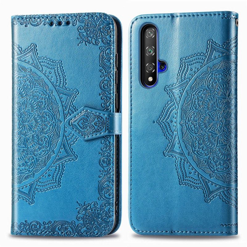 Etui Folio Huawei Nova 5T Szary Czarny Mandala W Średnim Wieku Etui Ochronne