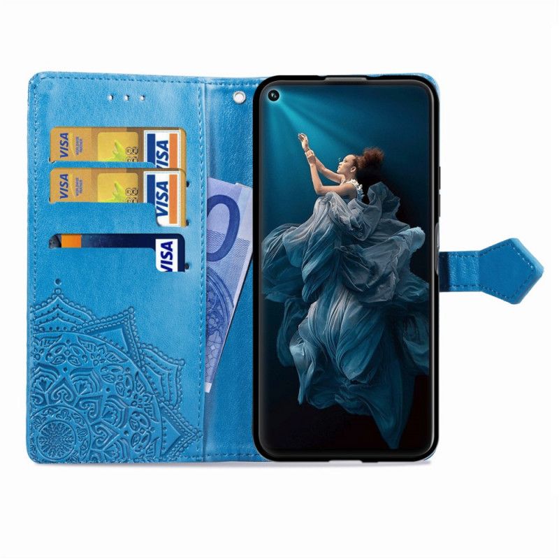 Etui Folio Huawei Nova 5T Szary Czarny Mandala W Średnim Wieku Etui Ochronne