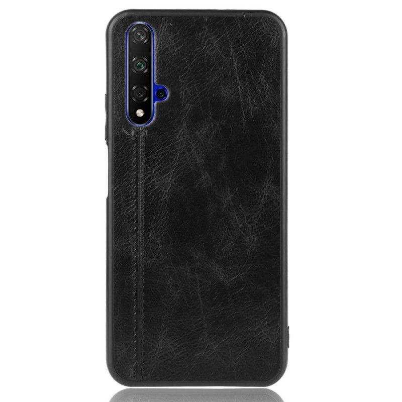 Etui Huawei Nova 5T Czerwony Czarny Szwy W Stylu Skóry Etui Ochronne