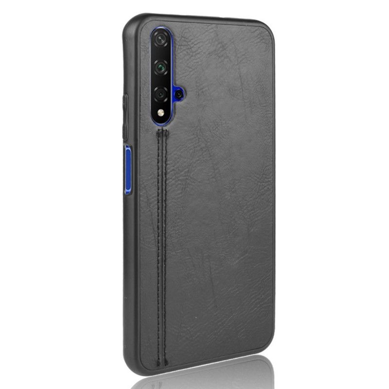 Etui Huawei Nova 5T Czerwony Czarny Szwy W Stylu Skóry Etui Ochronne