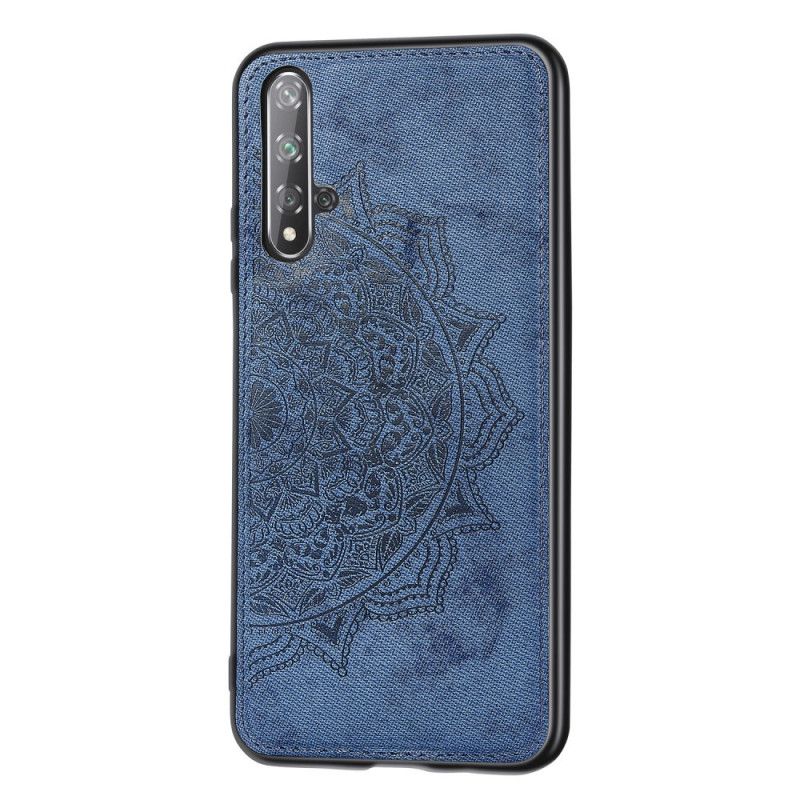 Etui Huawei Nova 5T Szary Czarny Tekstura Tkaniny I Mandali Etui Ochronne