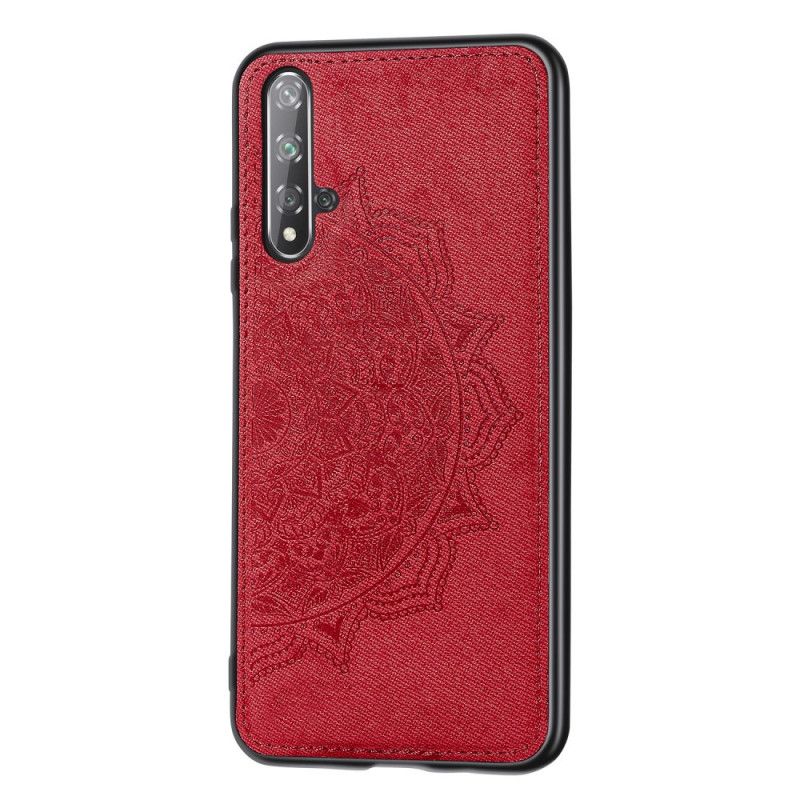 Etui Huawei Nova 5T Szary Czarny Tekstura Tkaniny I Mandali Etui Ochronne