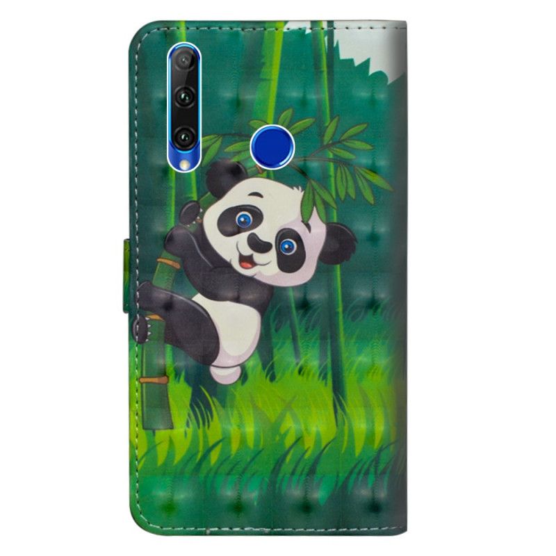 Skórzany Futerał Honor 20e / 20 Lite Etui na Telefon Panda I Bambus