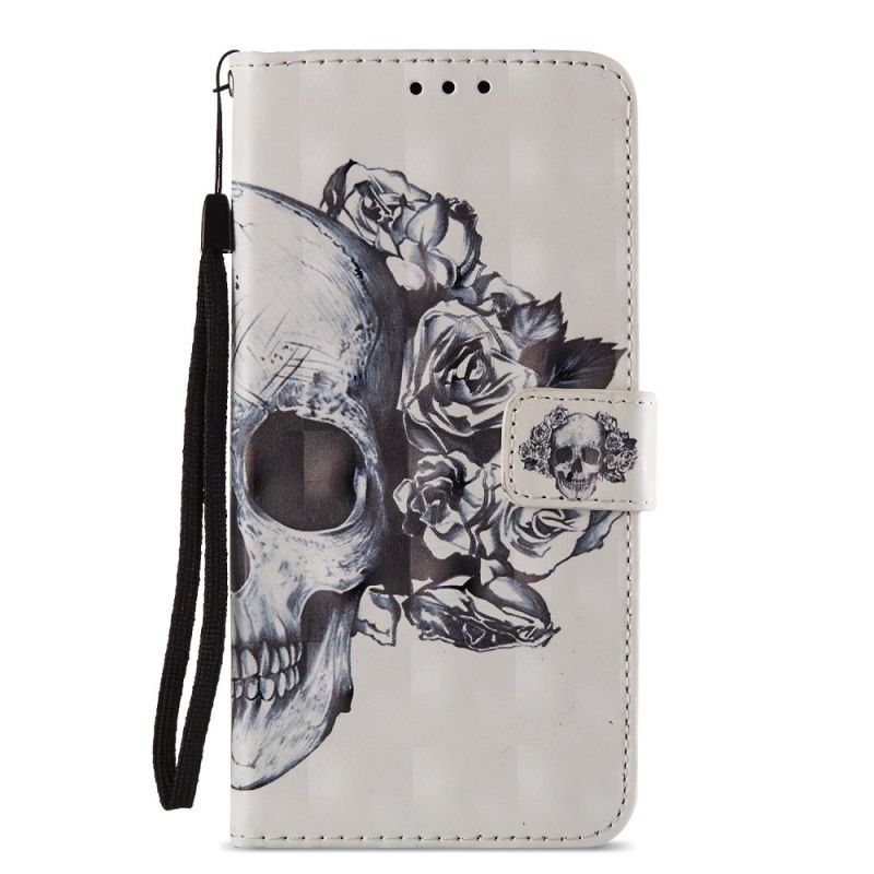 Etui Folio Huawei P20 Pro 3D Kwiat Czaszki Etui Ochronne