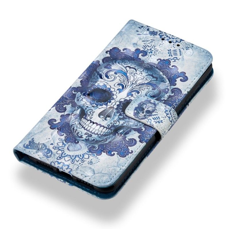 Etui Folio Huawei P20 Pro 3D Niebieska Czaszka