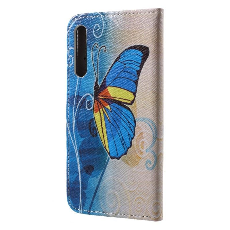 Etui Folio Huawei P20 Pro Fioletowy Jasnoniebieski Motyle Etui Ochronne