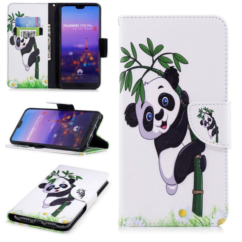 Etui Folio Huawei P20 Pro Panda Na Bambusie