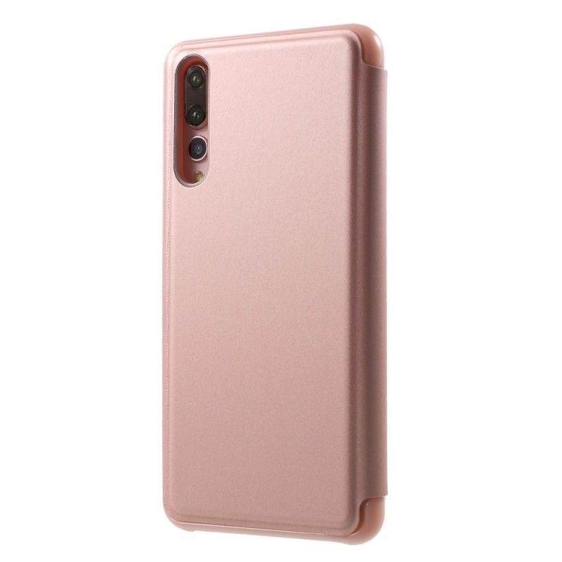 Flip Kotelot Huawei P20 Pro Granatowy Czarny Efekt Lustra I Skóry