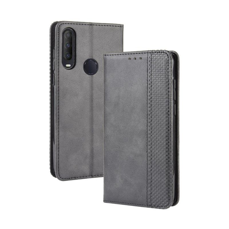 Flip Kotelot Alcatel 1S (2020) / 3L (2020) Czerwony Czarny Etui na Telefon Stylizowany Efekt Skóry W Stylu Vintage