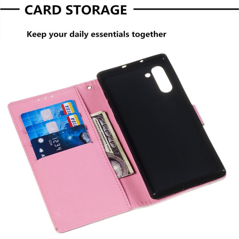 Etui Folio Samsung Galaxy Note 10 Czerwone Motyle