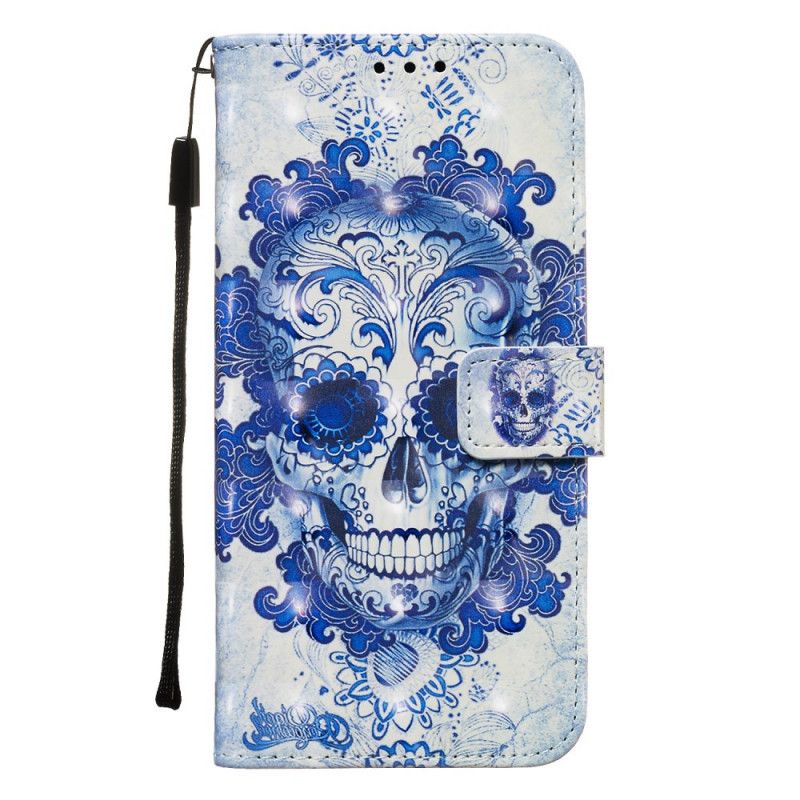 Etui Folio Samsung Galaxy Note 10 Niebieska Czaszka